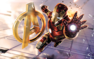 Cartoon iron man flying light - marvel comic free wallpaper