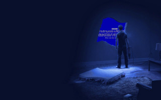 Man standing blue screen blue - a blue light free wallpaper