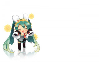 Girl green hair flower crown - cheerful free wallpaper