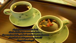 Coffee cup saucer spoon table 2 - egyptian art free wallpaper