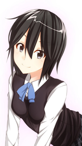 Girl black hair blue bow - her hip free wallpaper