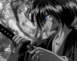 Man sword tree blue eyes - a sword in front free wallpaper