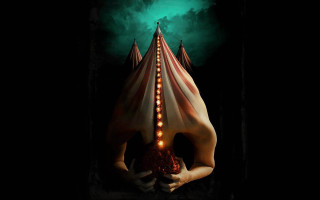 Person tent gothic poster lights - a green background free wallpaper