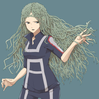 Woman longhair blueshirt greenplant aquabackground - a blue background free wallpaper