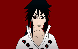 Man red eyes white shirt 2 - a red background behind free wallpaper