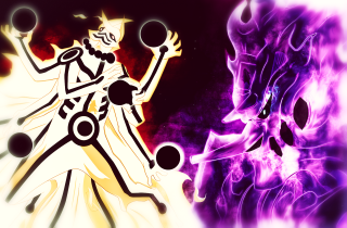 Woman ball demon purple yellow - her hand and a demon in the background free wallpaper