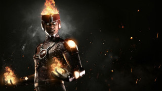 Man suit fire head hands - a light saber free wallpaper