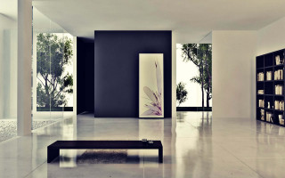 Room table bookshelf door tree - another room free wallpaper