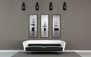 Living room couch paintings chair - photorealistic imagery free wallpaper