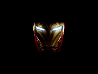Ironman mask dark light face - half robot free wallpaper