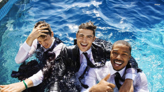 Three men suits pool pointing - david lachapelle free wallpaper