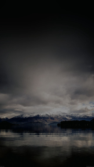 Boat lake mountains cloudy sky - dark background free wallpaper