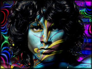 Woman face paint colorful background - free aesthetic wallpaper