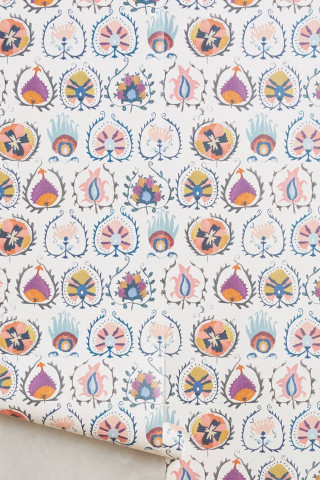 White wallpaper colorful pattern flower - a flemish baroque free wallpaper