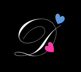 Hearts flying black background white - international typographic style free wallpaper