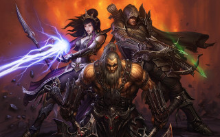 Video game characters sword armor - two character free wallpaper