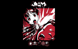 Girl bow demon shoulder neo - metal free wallpaper