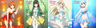 Anime girls outfits hair colors 3 - different free wallpaper