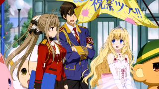 Anime characters group sign standing - a sign free wallpaper