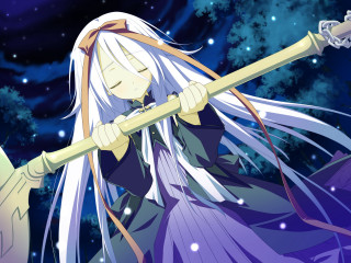 Woman long white hair stick - long white hair holding free wallpaper