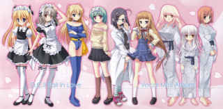 Anime girls pink background hearts - heart free wallpaper