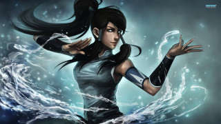 Woman ponytail holding ball blue - fantasy art free wallpaper for desktop