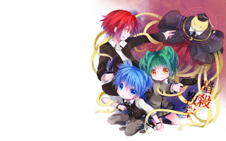 Anime group multicolored hair schooluniform - colored free wallpaper