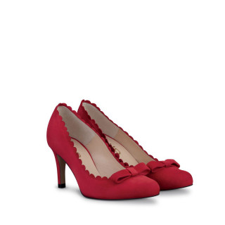 Red high heels bow scalloped - kitsch movement free wallpaper