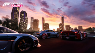 Cars driving street tall buildings - skyscraper free wallpaper