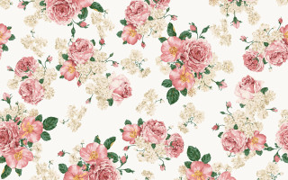 White pink flowered wallpaper green - green leaf and flowers free wallpaper