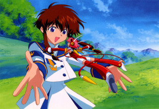 Woman uniform red object blue - visual free wallpaper