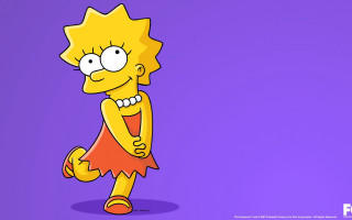 Cartoon character yellow hair red - a purple background free wallpaper