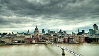 City bridge cloudy sky river - cloudy free wallpaper