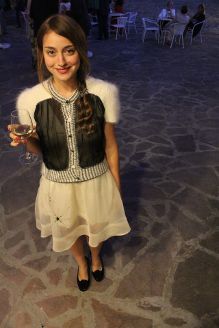 Woman holding wine glass smiling 2 - a flemish baroque free wallpaper