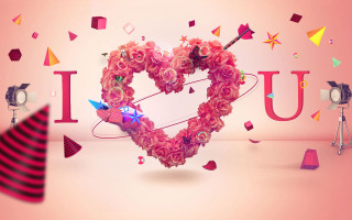 Heart flowers camera pink background - a heart free wallpaper for desktop