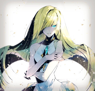 Blonde woman snowfall night sky - luminous free wallpaper