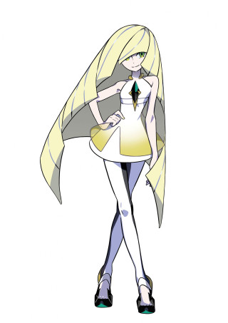 Cartoon girl blonde long dress - her chest free wallpaper