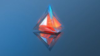 Colorful diamond shaped object blue - a blue sky background behind free wallpaper