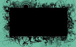 Black square frame floral design - floral free wallpaper