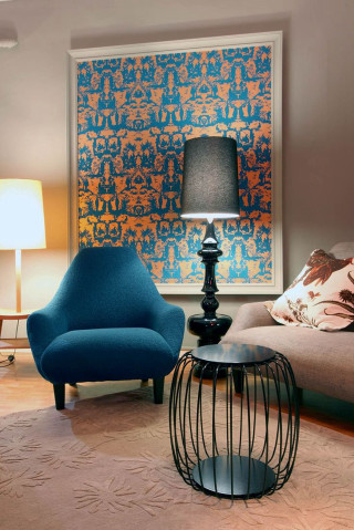 Living room blue chair blue 2 - modern free wallpaper