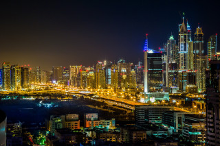 City skyline night river bridge 24 - cityscape free wallpaper