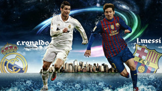 Soccer players running water city - photo real free wallpaper