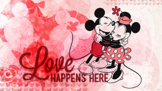Mickey minnie hugging love image - the side of the picture free wallpaper