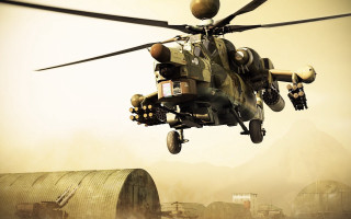 Military helicopter rural mountain building - a military helicopter free wallpaper