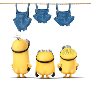 Minions hanging clothesline glasses clothespins - a poster free wallpaper