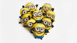 Heart minion arrangement white background - dom qwek free wallpaper