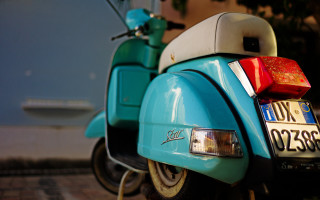 Blue scooter parked road license - canon 5 0 mm free wallpaper