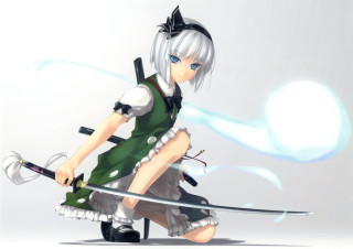Woman short dress sword smoke - a short dress holding free wallpaper