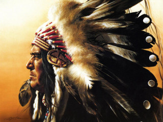 Native american indian man feather - western free wallpaper