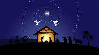 Nativity scene star manger night 2 - naive free wallpaper